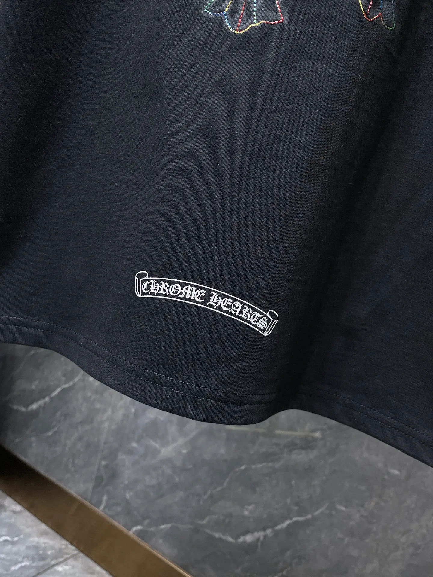 P150 new Chrome Hearts 25ss high version for summer! High-weight, environmentally friendly and high-quality top-quality fabric 275g~270g Crow overlapping color cross Sanskrit embroidered short sleeves. Counter synchronization. 1:1 replica version. Recommended colors: white, black